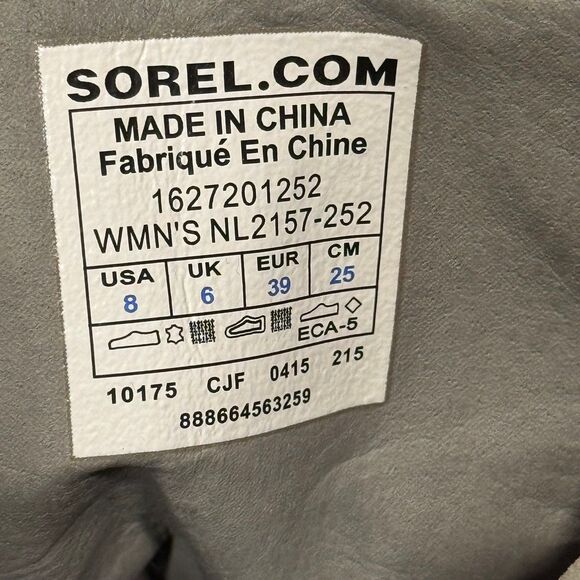 SOREL MAJOR CARLY Lace Up Leather Canvas Boot 8 Black Gray USED - Picture 12 of 12